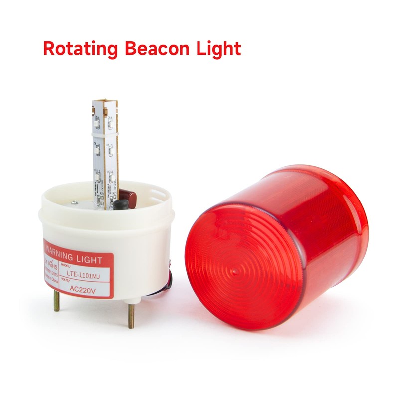 YASONG LTE-1101MJ Rotating Warning Light with 90dB Buzzer, AC110V-120V Industrial