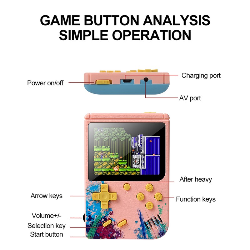 Handheld Game Console 500 Free Classical Games Support for Connecting