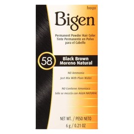 Bigen - Tinte de cabello 58, negro, marrón, 0.21 oz.