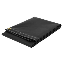 Mytee Products 10' x 12' Heavy Duty Black 18oz Vinyl Utility Tarp Waterproof, Multipurpose, Cars, Boats, Campers, Pool Cover, Tent