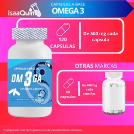 Omega 3 (aceite de pescado en polvo) con Vitamina E de 120 capsulas de 500 mg