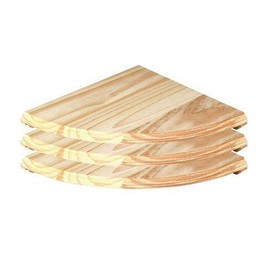 3 PACK NATURAL WOOD WOODEN CORNER SHELF - 285 X 285 X 16 MM