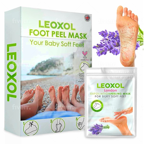 Foot Peel Mask 2 Pack For Cracked Heels Dead Skin & Calluses Make Your Feet Baby Soft & Get a Smooth Skin Removes Repairs Rough Heels Dry Toe Skin Exfoliating Peeling Natural Treatment