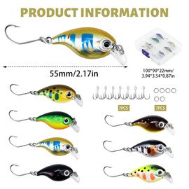 KOUHA Trout Bait Wobbler Fishing Lure Mini Wobbler Trout Wobbler Single Hook with Replacement Triple Hook for Saltwater Freshwater Trout Bass Salmon