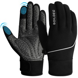 Boildeg Cycling Gloves - Non-Slip and Shock-Absorbing Mountain Bike Gloves - Bright Colour - Unisex, for Men and Women, black, l