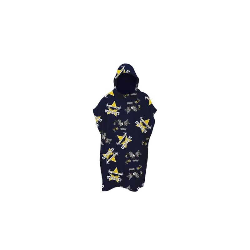 North Queensland Cowboys NRL Rugby League Kids Youth Hooded Beach