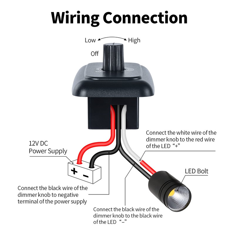 12V Dimmer Switch, Briidea RV 12V 5A 60W Dimmer Switch