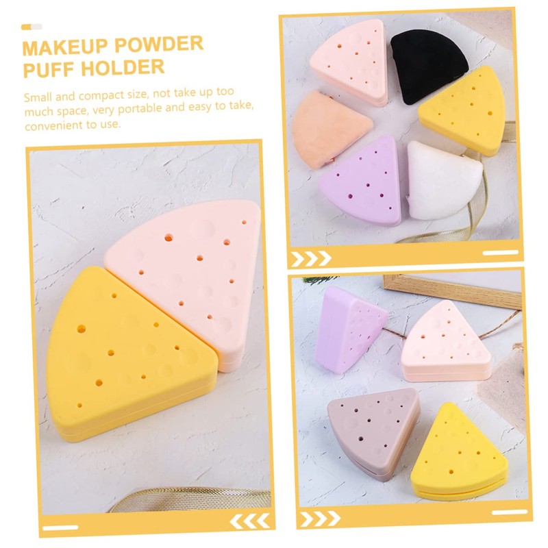 VICASKY Makeup Sponge Holder Triangular Cosmetic Sponge Storage Box Durable