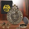 Mini DND Dice Set, with Steampunk Dragon Head Pocket Watch