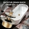 Champagne Brushed Gold Bronze Tub Drain Stopper Bathtub Drain, Hair
