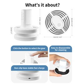 Fruit and Vegetable Washing Machine in Water, Electric Fruit Cleaner Device with OH-ion Purification Technology, Large Reaction Area, for Cleaning Fruit, Vegetable, Rice, Meat and Seafood