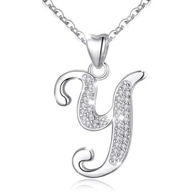 AEONSLOVE Sterling Silver Y Necklace for Women Letter Y Pendant Cadena de Plata 925 Para Mujer Initial Charm Necklace Gifts for Daughter Teenage Girlfriend Female Friend Mother