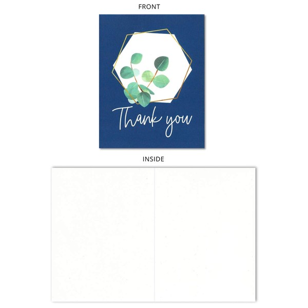 Thank You Greenery Eucalyptus Wreath Gratitude Note Card (4.25" X 5.5") by Nerdy Words (1 Card)