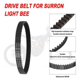 Drive Belt for Surron Light Bee 1 Pcs Replacement 560-8M for Electric Dirt Bike Sur Ron Light Bee S/Sur Ron Light Bee X/X160/X260