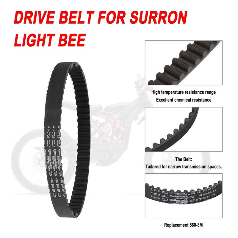 Drive Belt for Surron Light Bee 1 Pcs Replacement 560-8M