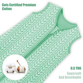 SWEET DOLPHIN Baby Sleep Sack 18-24 Months - 100% Cotton 2-Way Zipper TOG 0.5 Infant Wearable Blanket, Newborn Essentials Toddler 3 Pack Sleeping Sacks - Green