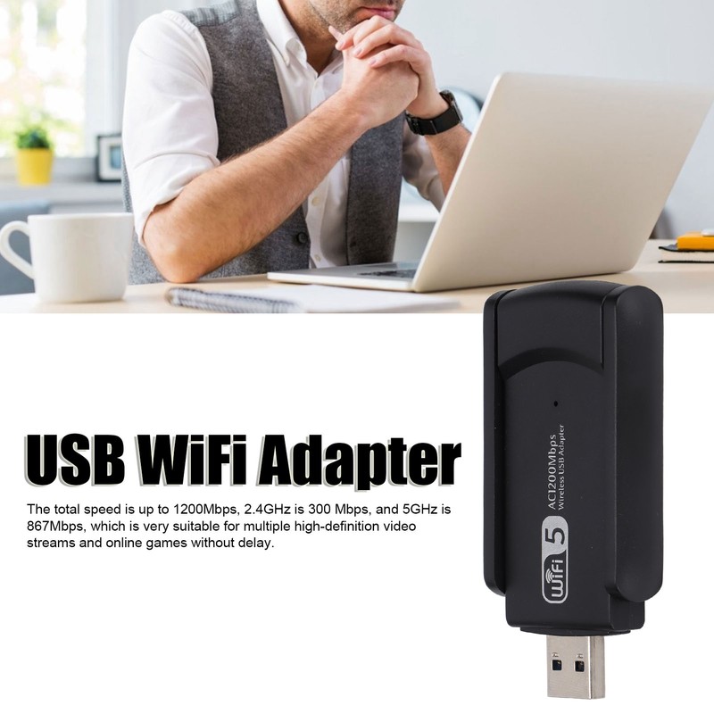 Dual Band USB Adapter 1200M 2.4G+5G Dual Band Gigabit Network