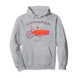 Cinnamon Bay St. John USVI Retro Vintage Surfer Bicycle Pullover Hoodie