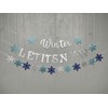 Let It Snow Banner, Winter Snowflake Wonderland Banner for Holiday