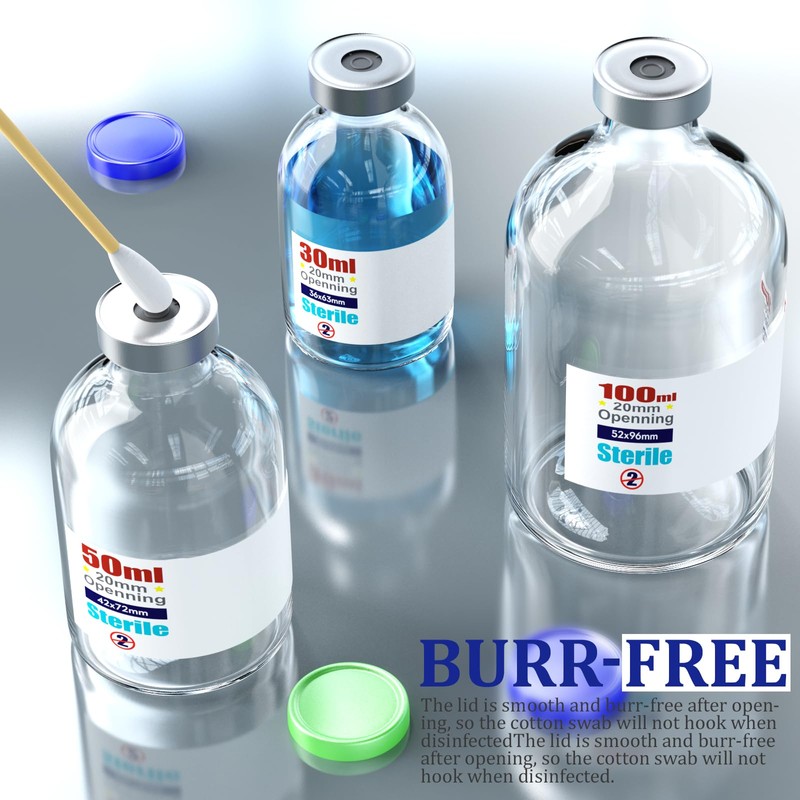 Ks-Tek Sterile Empty Vials with Self Healing Injection Port,with Flip