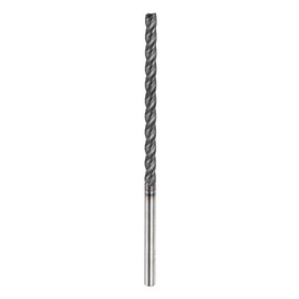 HARFINGTON Carbide Square Nose End Mill Bit 1/8" Cut Dia 4 Flutes TiAlN Coated Milling Cutter for Hardened Steel Metal (1/8" Shank 3/4" Cut Length 3" Long 30 Degree Helix)