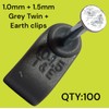 Grey Twin and Earth Flat Cable Clips, 100 Pack (1.5MM