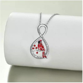 Fashion Jewelry CARDINAL MEMORIAL ANGEL HEAVEN pendant charm German Silver 20" Necklace BIRD