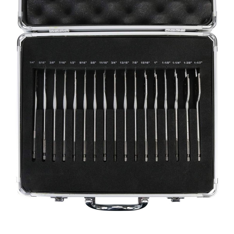 17-Piece Spade Bit Set with Case (6")