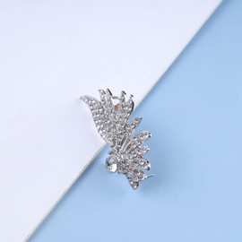 Inateannal Vintage Angel Wings Ear Cuff Earrings Crystal Ear Climber Earrings Silver Rhinestone Cuff Wrap Earring Sparkling CZ Climber Crawler Earring Jewellery for Women and Girls