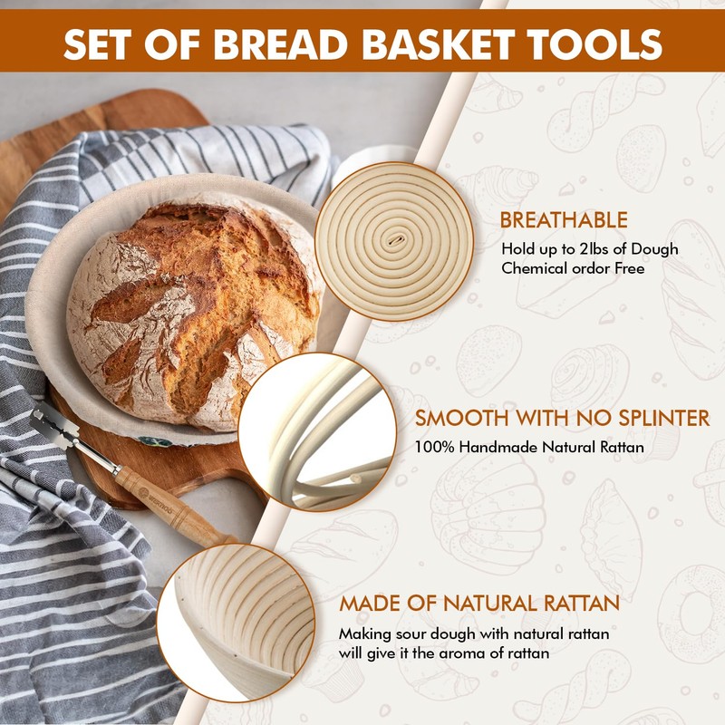 Sourdough Bread Baking Supplies, Sourdough Starter Kit, 2 9 Inch