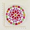 Forkart CNJYK5 Cute Handmade Glass Moissanite Coaster, Flower, Pink