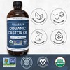 Florisan Organic Castor Oil 16oz Glass Bottle, Cold Pressed, Hexane-Free,