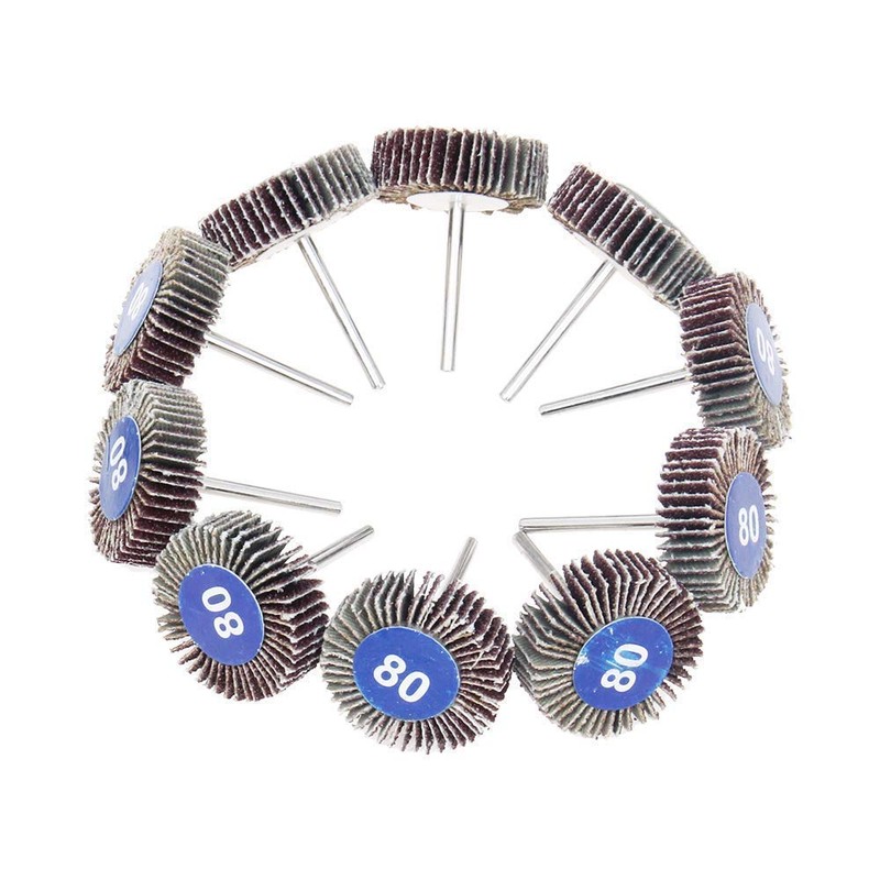 AUTOTOOLHOME 10 Pack Abrasive Flap Wheel Sander 80 Grit 1/8