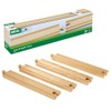 BRIO World 33341-4 Piece Long Straight Wooden Train Tracks |