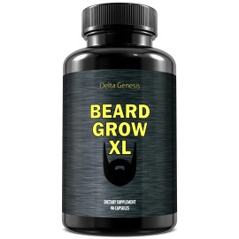 Delta Genesis Beard Grow XL, Vegan Beard Grower Facial Hair Supplement for Men, Add to Your...