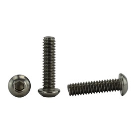 Stainless 1/4-20 x 1" (1/2" to 3" Available) Socket Button Head Cap Screws, Full Thread, Hex Drive, Stainless Steel 18-8, Coarse Thread (1/4-20 x 1)