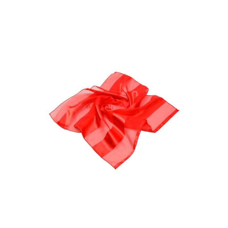 TrendsBlue Premium Silk Feel Striped Satin Square Scarf, Red