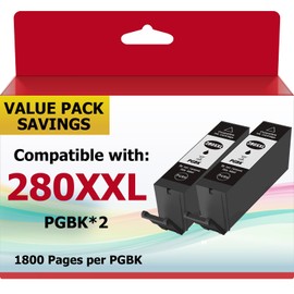 USEHOTI PGI-280XXL Black Ink Cartridges, Compatible 280 PGBK XL/XXL Replacement for TR8620a TR8620 TR8520 TS9120 TS6320 TS6120 Series Printers, 2-Pack