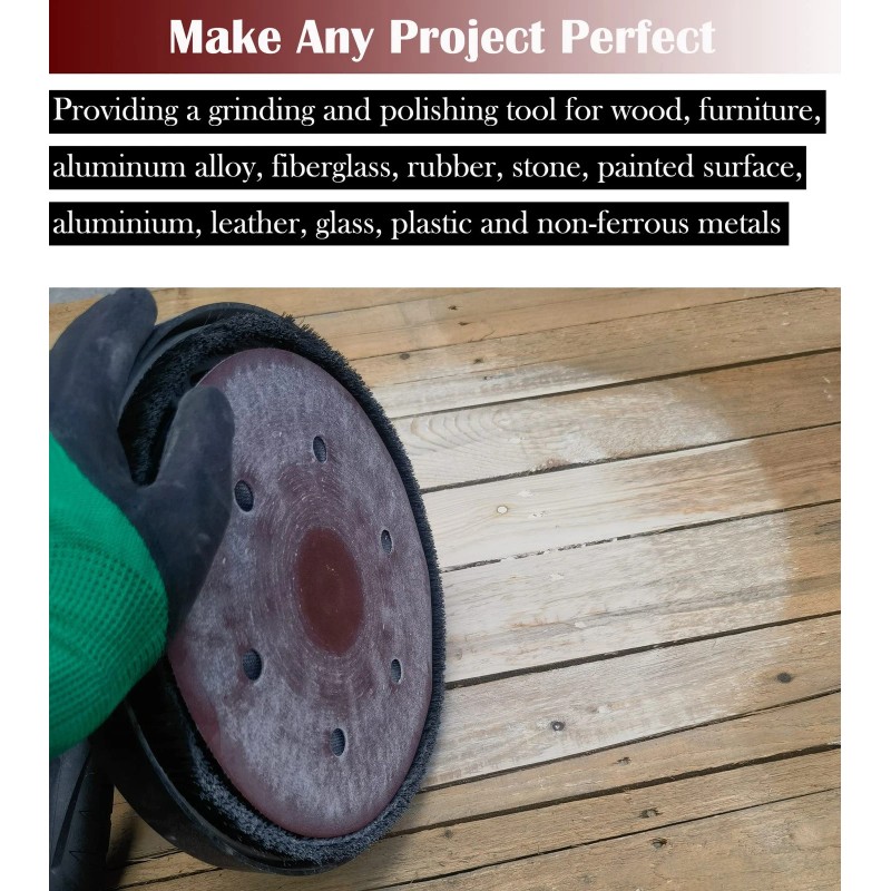 Tonmp 50 PCS 9 Inch 6 Hole 120 Grit Drywall