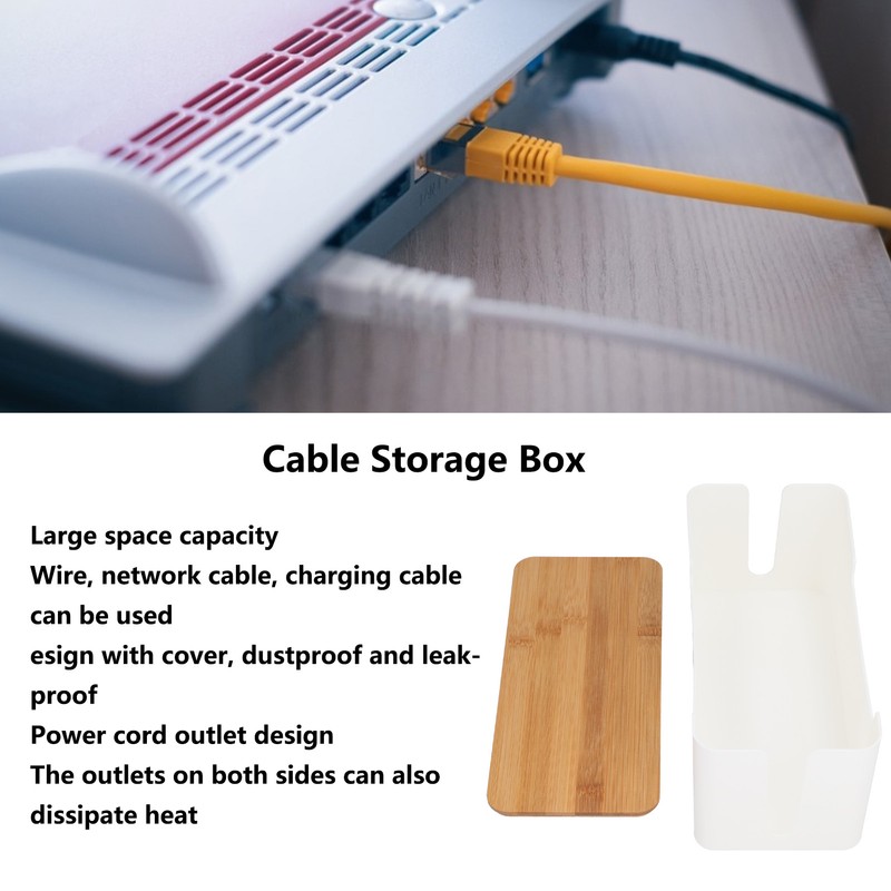 Cable Management Box Stylish Extension Socket Cord Organizer Box with