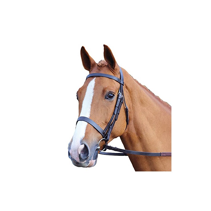 Shires Aviemore Plain Bridle With Rubber Grip Reins - Black:
