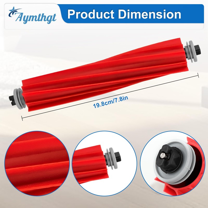 Aymthgt 4 Pack Roller Brush Replacement fit for Roborock S7,