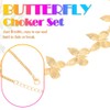 Nicute Butterfly Earrings Necklace Set Gold Cuban Link Choker Prom