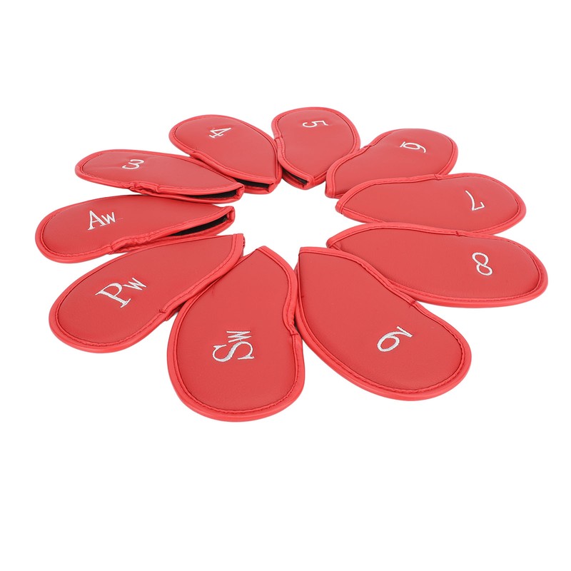 10PCS Golf Club Head Cover PU Leather Protective Abrasion Resistant