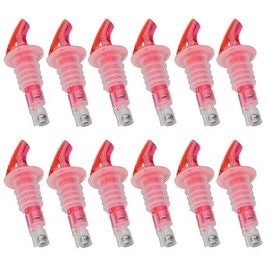 1/2 oz Red (PP-12R) - Measured Liqour Pourer - Precision Pour Liquor Bottle Pour Spout - (12 Pk) 100% USA Made - Pour The Perfect Cocktail with Our No Leak Bottle Spouts, Size 0.5 oz