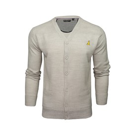 BRAVE SOUL Mens 'Verge' Cardigan (Silver Grey Marl) L