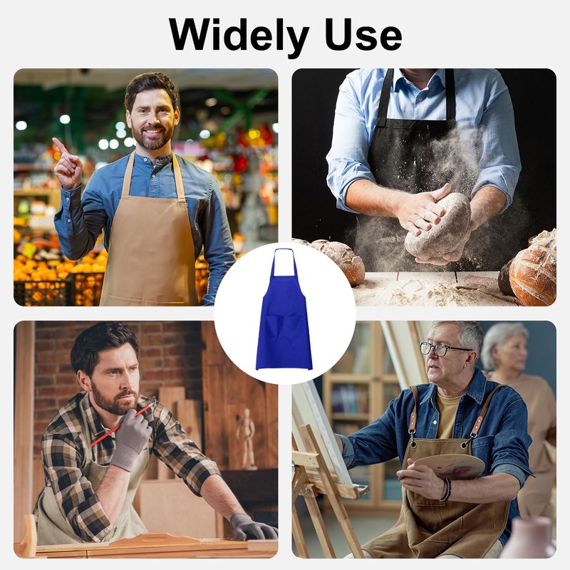 sourcing map 4pcs Bib Apron 70x60cm Unisex Restaurant Kitchen Cooking