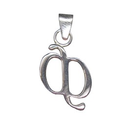 Sterling Silber Anhänger Charm Buchstabe Ф Kyrillisch Massiv Echt Punziert 925 R001444