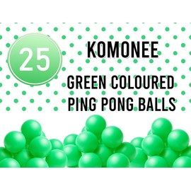 Plain Colour Ping Pong Table Tennis Balls 40mm No Logos Green (Pack Of 25)