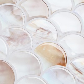 WESTICK Shell Peel and Stick Backsplash for Kitchen Colorful Bathroom Backsplash Peel and Stick Waterproof Shower Walls 3D Textured Back Splash Stick on Tile for Laundry Room Sink 10 Sheets 12” x 12”